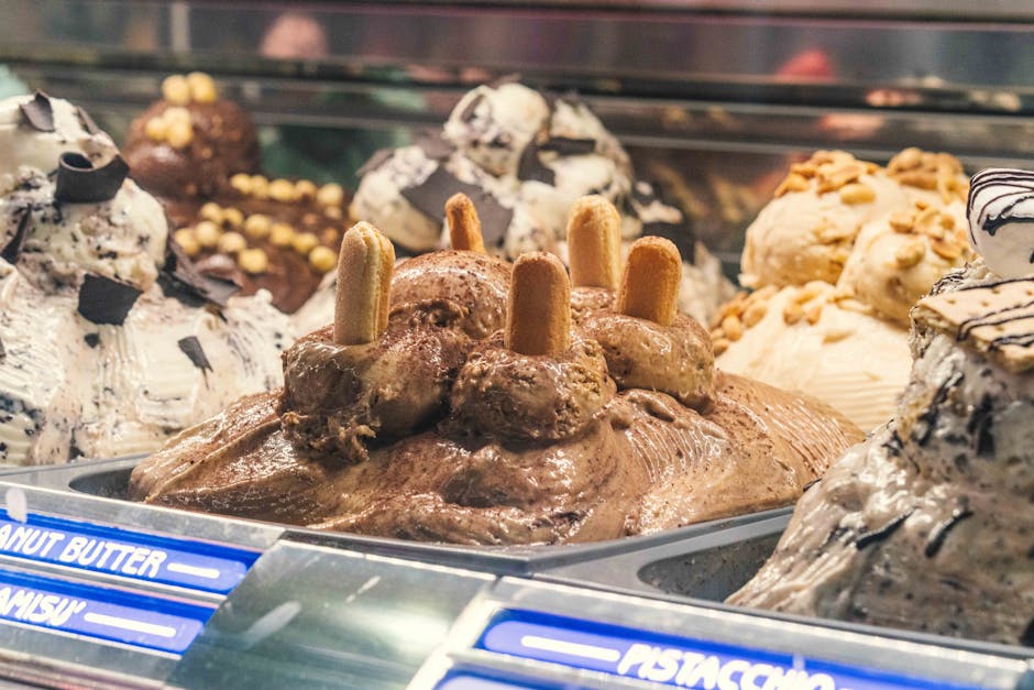 Artisan gelato selection